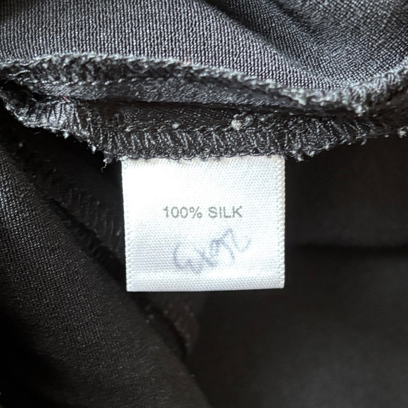 St. John Evening Kate Black Silk Wide Leg High Rise Side Zip Dress Pants EUC 10 - Picture 5 of 8
